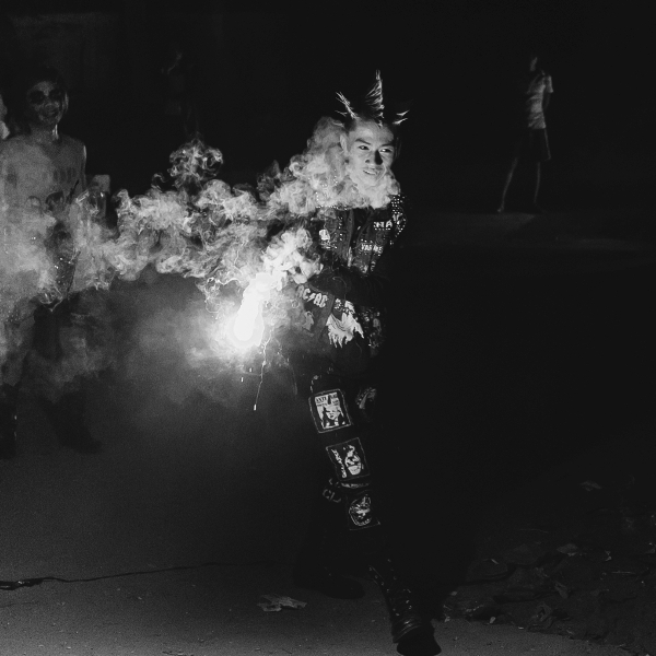 guy throwing fireworks