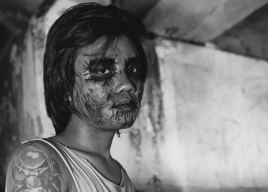 girl with a painted face